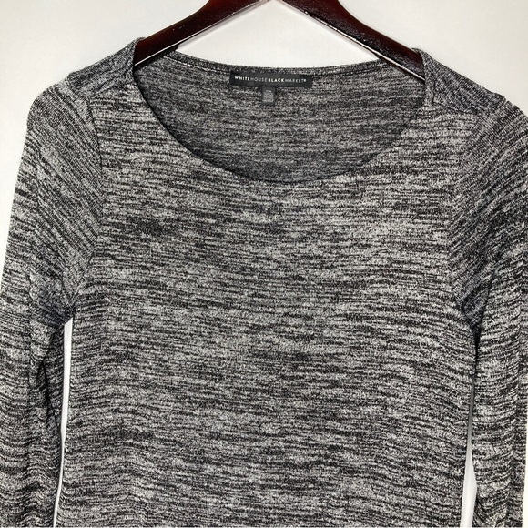 White House Black Market Women's Grey Round Neck Pull Over Blouse Top Size XS - Picture 2 of 10
